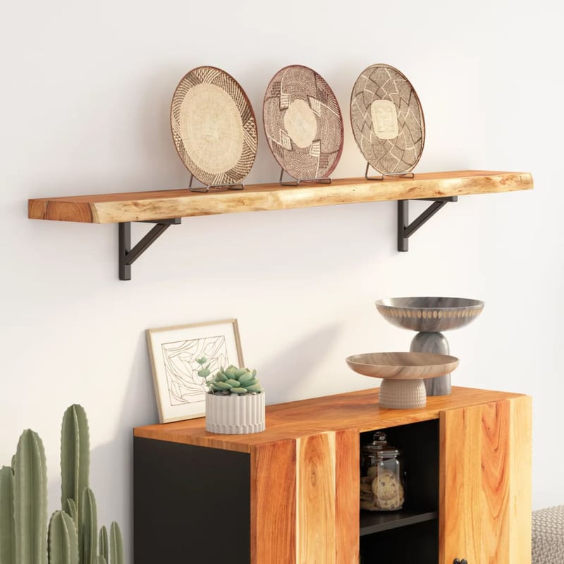 vidaXL tömör akácfa fali polc 160x20 cm téglalap alakú