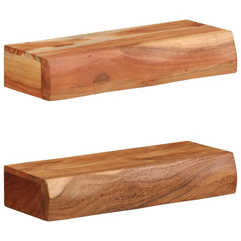 vidaXL Tömör akácfa fali polc 40x17 cm - 2 darab szett