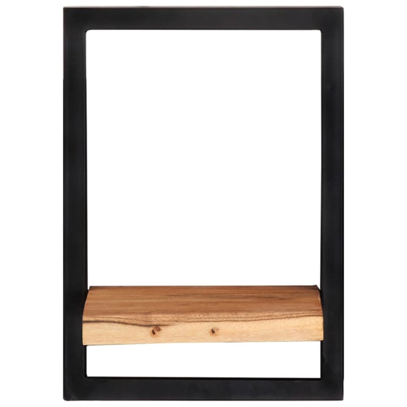vidaXL Tömör akácfa falipolc acél tartóval 25x25x35 cm 2 db