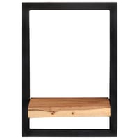 vidaXL Tömör akácfa falipolc acél tartóval 25x25x35 cm 2 db 4