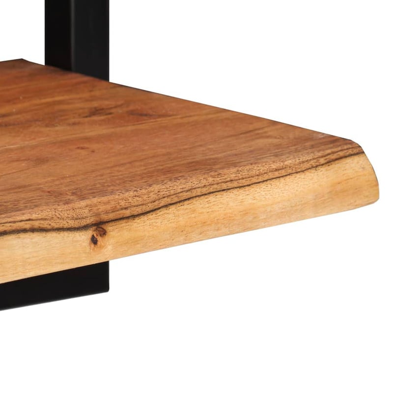 vidaXL Tömör akácfa falipolc acél tartóval 25x25x35 cm 2 db