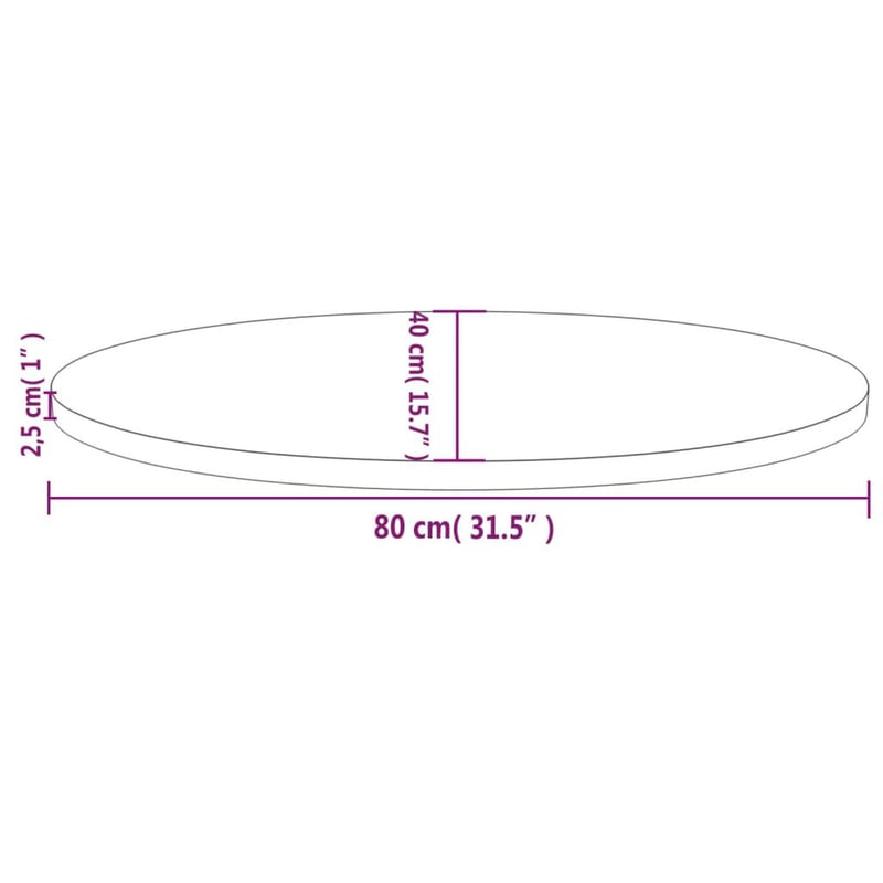 vidaXL tömör fenyőfa asztallap 80x40 cm ovális