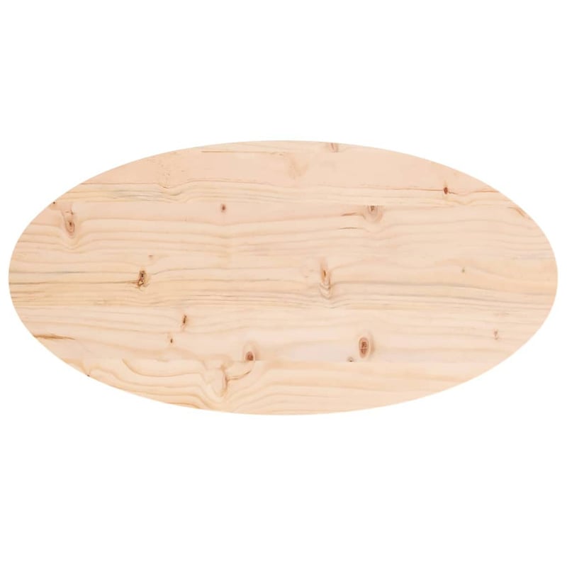 vidaXL tömör fenyőfa asztallap 80x40 cm ovális