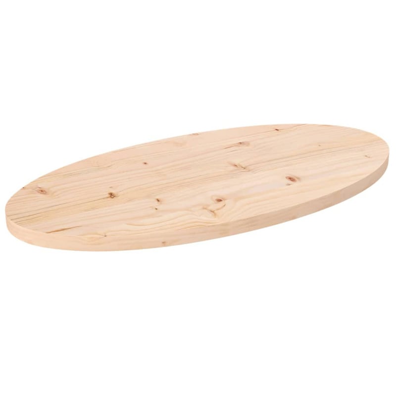 vidaXL tömör fenyőfa asztallap 80x40 cm ovális
