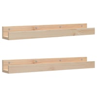 vidaXL Tömör fenyőfa fali polc szett 80x12x9 cm 2 darab 1