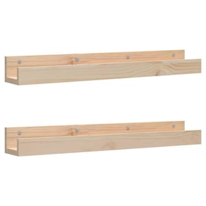 vidaXL nástenná polica 2 ks – 80x12x9 cm (masívna borovica)