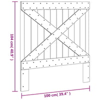 vidaXL tömör fenyőfa fejtámla 100x104 cm ágy 7