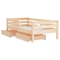 vidaXL tömör fenyőfa gyerekágykeret fiókokkal 70x140 cm 4
