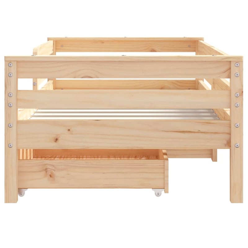 vidaXL tömör fenyőfa gyerekágykeret fiókokkal 70x140 cm