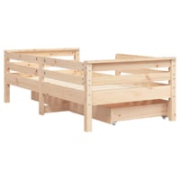 vidaXL tömör fenyőfa gyerekágykeret fiókokkal 70x140 cm 7