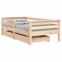 vidaXL tömör fenyőfa gyerekágykeret fiókokkal 70x140 cm 1