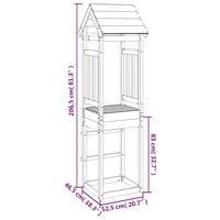Turn de joacă pentru copii vidaXL din lemn masiv de pin, 52,5x46,5x206,5 cm, cadru de cățărat de grădină cu tobogan – scânduri de acoperiș deteriorate (stare: vezi a 2-a imagine) 10