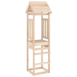 Turn de joacă pentru copii vidaXL din lemn masiv de pin, 52,5x46,5x206,5 cm, cadru de cățărat de grădină cu tobogan – scânduri de acoperiș deteriorate (stare: vezi a 2-a imagine)