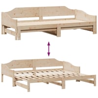 vidaXL tömör fenyőfa kihúzható kanapéágy 90x200 cm 10