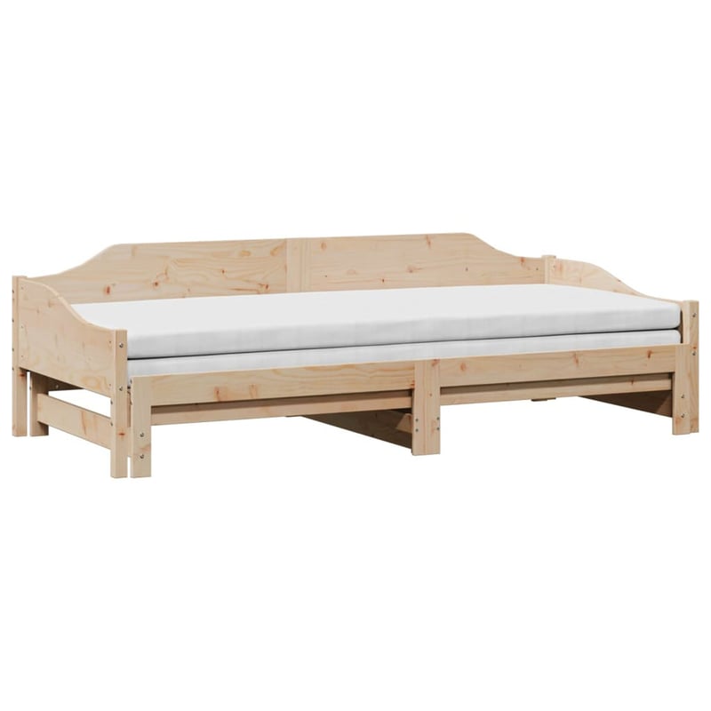 vidaXL tömör fenyőfa kihúzható kanapéágy 90x200 cm