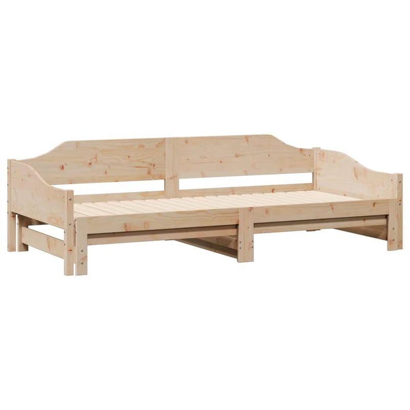 vidaXL tömör fenyőfa kihúzható kanapéágy 90x200 cm
