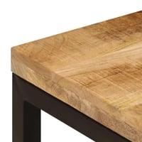 Măsuță de cafea vidaXL din lemn masiv de mango și oțel, 100x50x35 cm, cu aspect natural, masă laterală în stil industrial pentru sufragerie 6