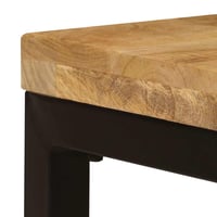 Măsuță de cafea vidaXL din lemn masiv de mango și oțel, 100x50x35 cm, cu aspect natural, masă laterală în stil industrial pentru sufragerie 7