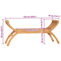 vidaXL tömör tíkfa kerti pad 126 cm 6