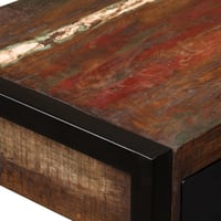 vidaXL tömör újrahasznosított fa íróasztal 2 fiókkal 120x50x76 cm 5