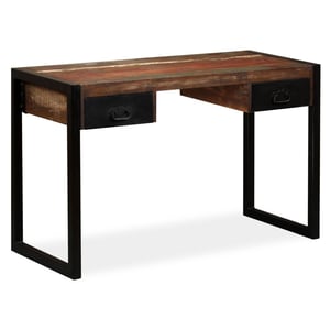 vidaXL písací stôl z masívneho recyklovaného dreva s 2 zásuvkami – 120x50x76 cm