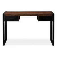 vidaXL tömör újrahasznosított fa íróasztal 2 fiókkal 120x50x76 cm 7