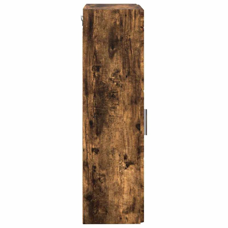 Dulap de perete pentru baie vidaXL TULUM, stejar afumat, 37x24,5x86 cm