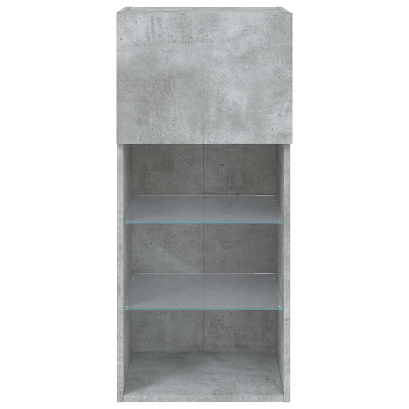 vidaXL TV-szekrény LED-világítással betonszürke 2 db 40,5x30x90 cm