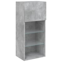 vidaXL TV-szekrény LED-világítással betonszürke 2 db 40,5x30x90 cm 7