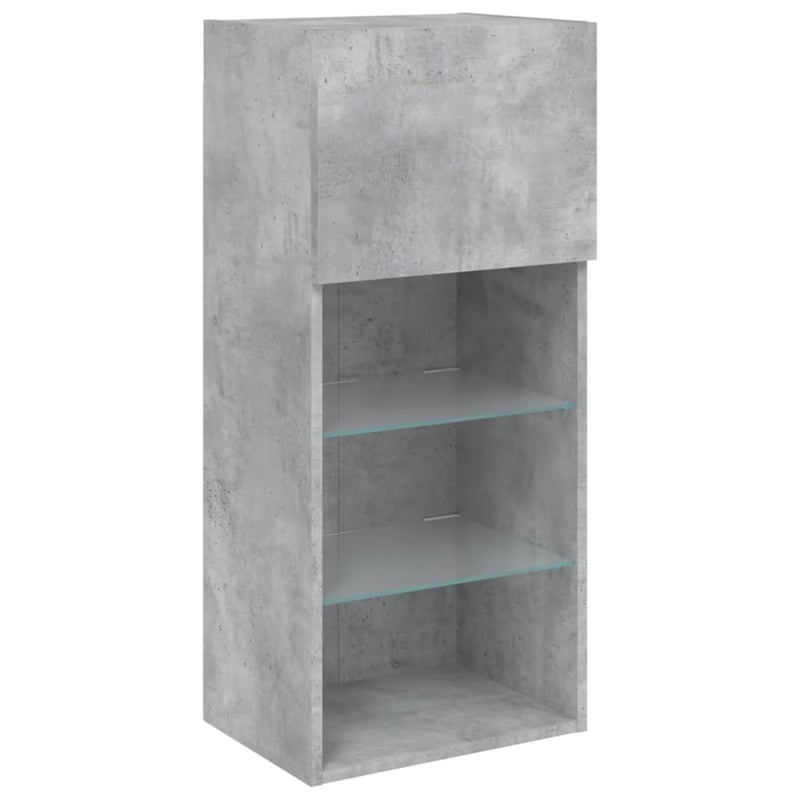 vidaXL TV-szekrény LED-világítással betonszürke 2 db 40,5x30x90 cm