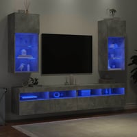 vidaXL TV-szekrény LED-világítással betonszürke 2 db 40,5x30x90 cm 4