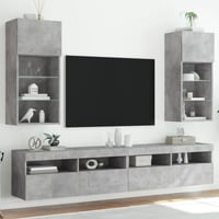 vidaXL TV-szekrény LED-világítással betonszürke 2 db 40,5x30x90 cm 2