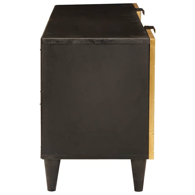 vidaXL TV szekrény polcokkal fekete-arany 105x33x46 cm