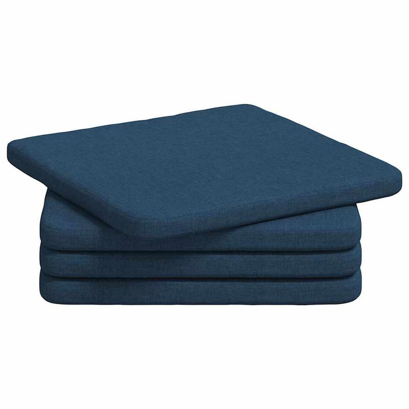 vidaXL Ülőpárna 4 db Kék Szövet 40x40x3 cm Székpárna Szett Dekoratív Párnák Székre