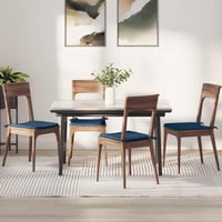 vidaXL Ülőpárna 4 db Kék Szövet 40x40x3 cm Székpárna Szett Dekoratív Párnák Székre 2
