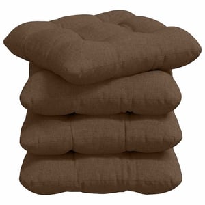 Pernă de șezut din material textil vidaXL - maro - 45x45x12 cm - 4 buc.