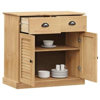 vidaXL VIGO tömör fenyőfa fiókos tálalószekrény 78x40x75 cm 3