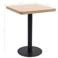 vidaXL világosbarna MDF bisztróasztal 60x60 cm 6