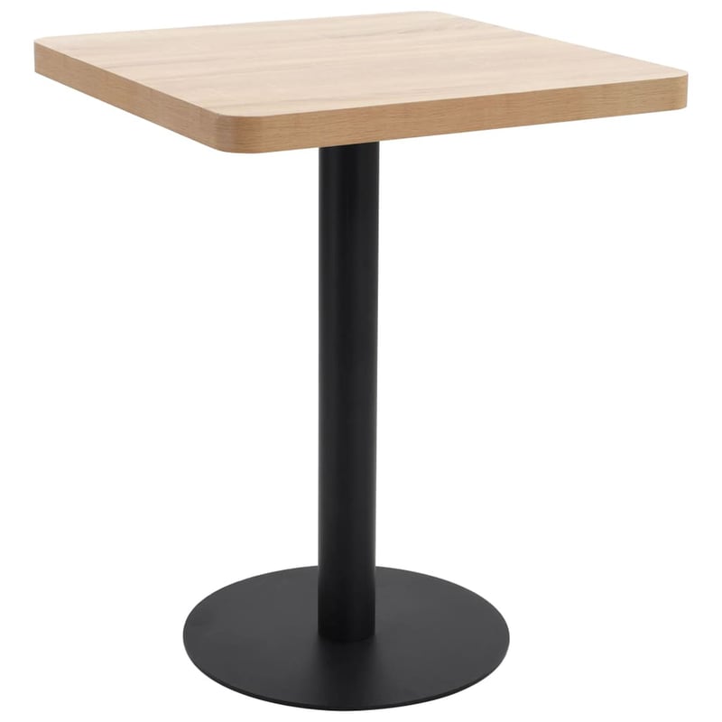 vidaXL világosbarna MDF bisztróasztal 60x60 cm