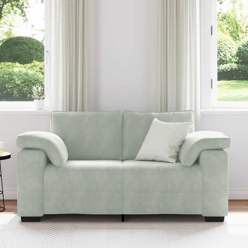vidaXL világosszürke bársony loveseat kanapé 160x77x82 cm