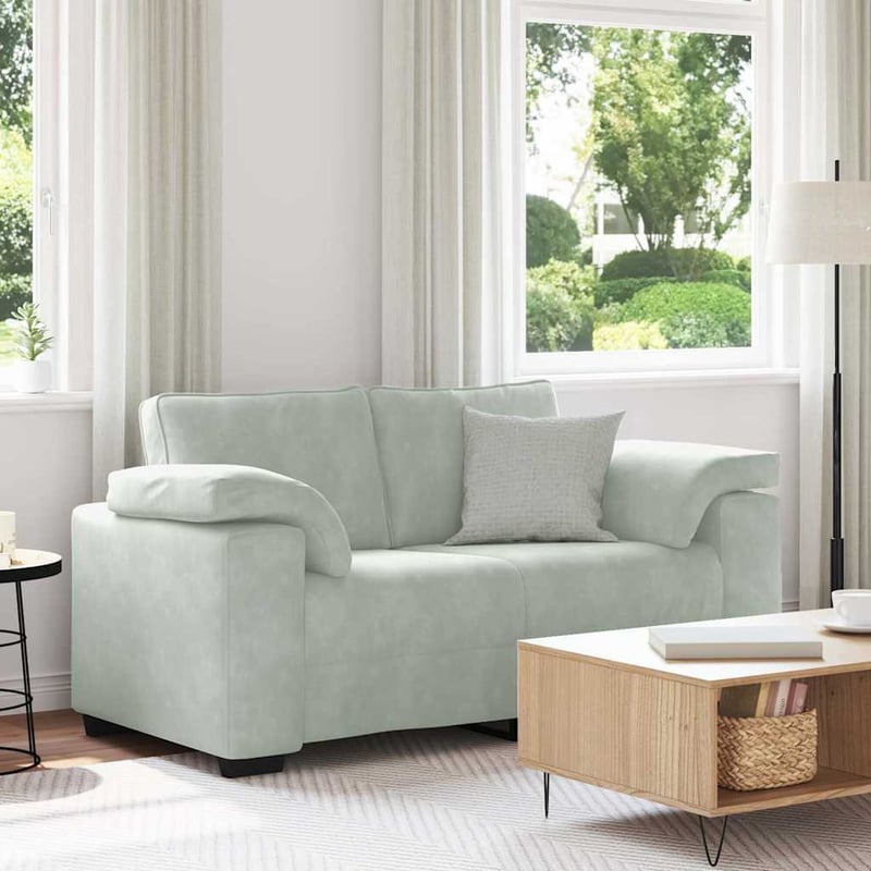 vidaXL világosszürke bársony loveseat kanapé 160x77x82 cm