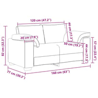 vidaXL világosszürke bársony loveseat kanapé 160x77x82 cm 8