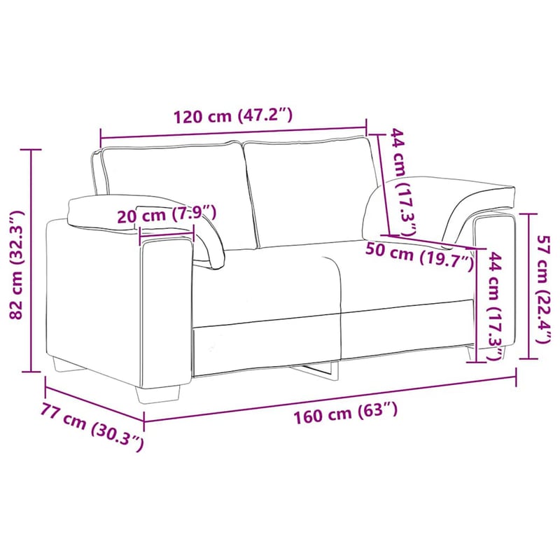 vidaXL világosszürke bársony loveseat kanapé 160x77x82 cm