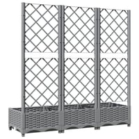 vidaXL világosszürke PP rácsos kerti ültetőláda 120x40x121,5 cm 4