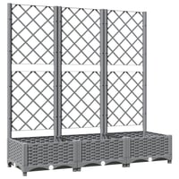 vidaXL világosszürke PP rácsos kerti ültetőláda 120x40x121,5 cm 2