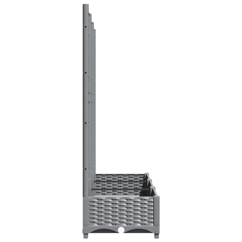 vidaXL világosszürke PP rácsos kerti ültetőláda 120x40x121,5 cm