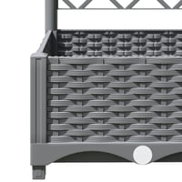 vidaXL világosszürke PP rácsos kerti ültetőláda 120x40x121,5 cm 6