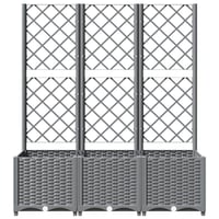 vidaXL világosszürke PP rácsos kerti ültetőláda 120x40x136 cm 4