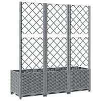 vidaXL világosszürke PP rácsos kerti ültetőláda 120x40x136 cm 6