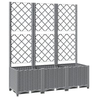 vidaXL világosszürke PP rácsos kerti ültetőláda 120x40x136 cm 1